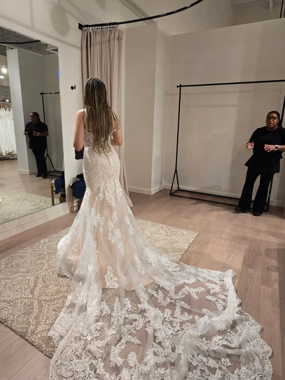 Lace Mermaid Wedding Gown in Ivory/Nude - Picture 2 of 8